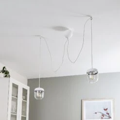 UMAGE Acorn Hängeleuchte Weiß/stahl, Zweiflammig -Umage 9521084 2