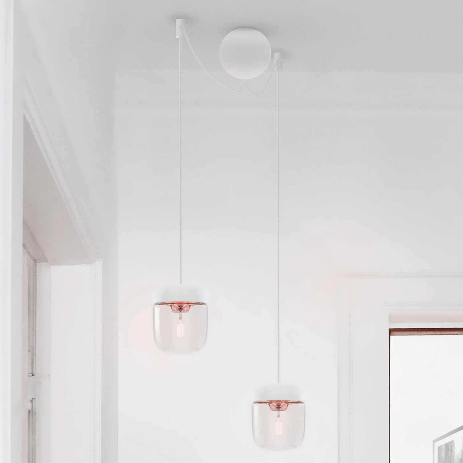 UMAGE Acorn Hängelampe 2fl weiß/kupfer UMAGE Acorn Hängelampe 2fl Weiß/kupfer -Umage 9521086 2