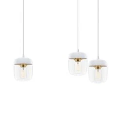 UMAGE Acorn Pendellampe 3fl Weiß/messing 3 UMAGE Acorn Pendellampe 3fl Weiß/messing -Umage 9521094 3