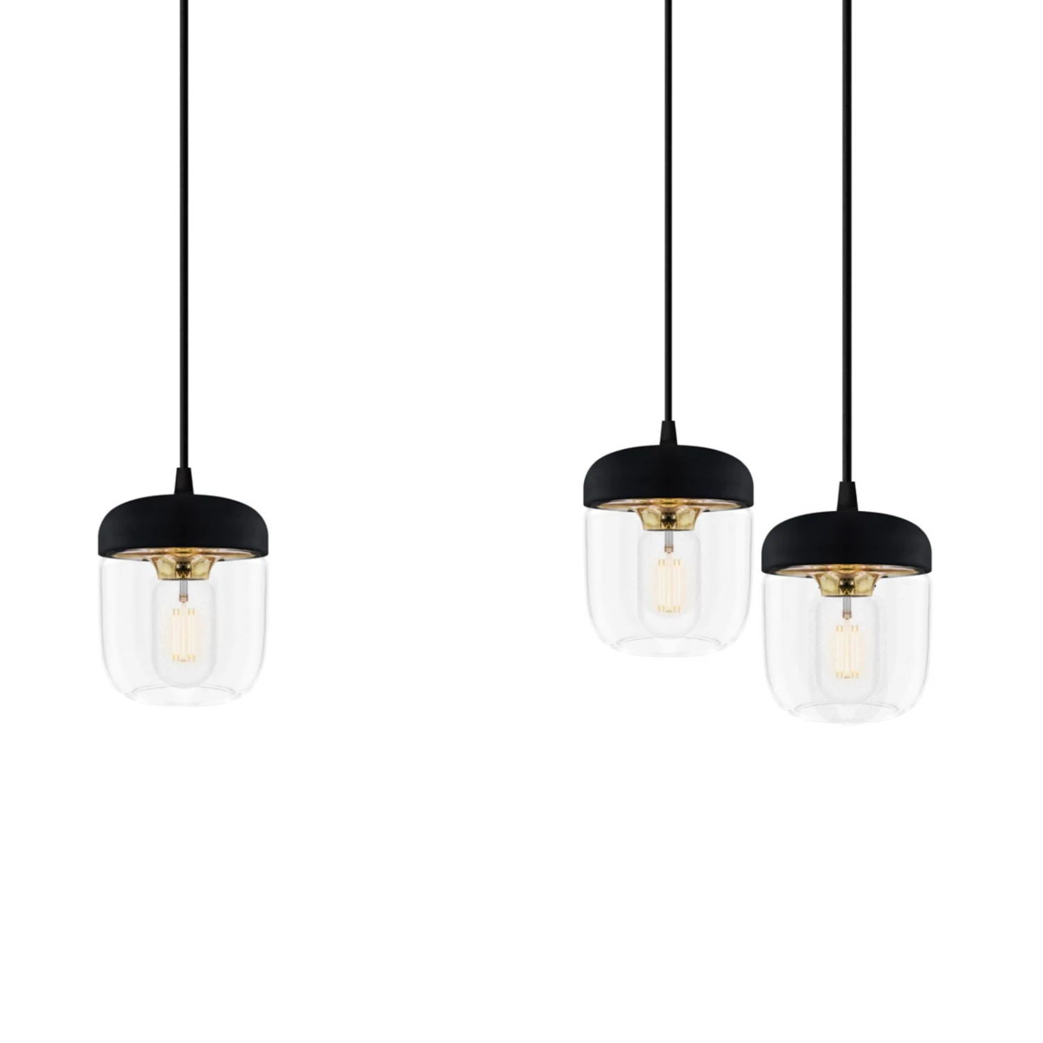 UMAGE Acorn Hängelampe 3-flg. schwarz/messing UMAGE Acorn Hängelampe 3-flg. Schwarz/messing -Umage 9521097 3