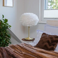 UMAGE Eos Medium Tischlampe Weiß/messing -Umage 9521228 2