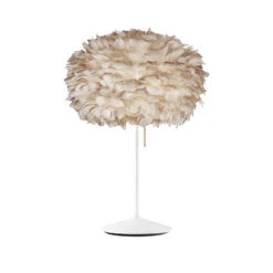 UMAGE Eos Medium Tischlampe Hellbraun/weiß