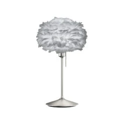 UMAGE Eos Mini Tischlampe Hellgrau/stahl Gebürstet