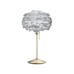 UMAGE Eos Mini Tischlampe Hellgrau/messing