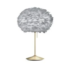 UMAGE Eos Medium Tischlampe Hellgrau/messing