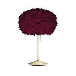 UMAGE Eos Medium Tischlampe Rot/messing Gebürstet